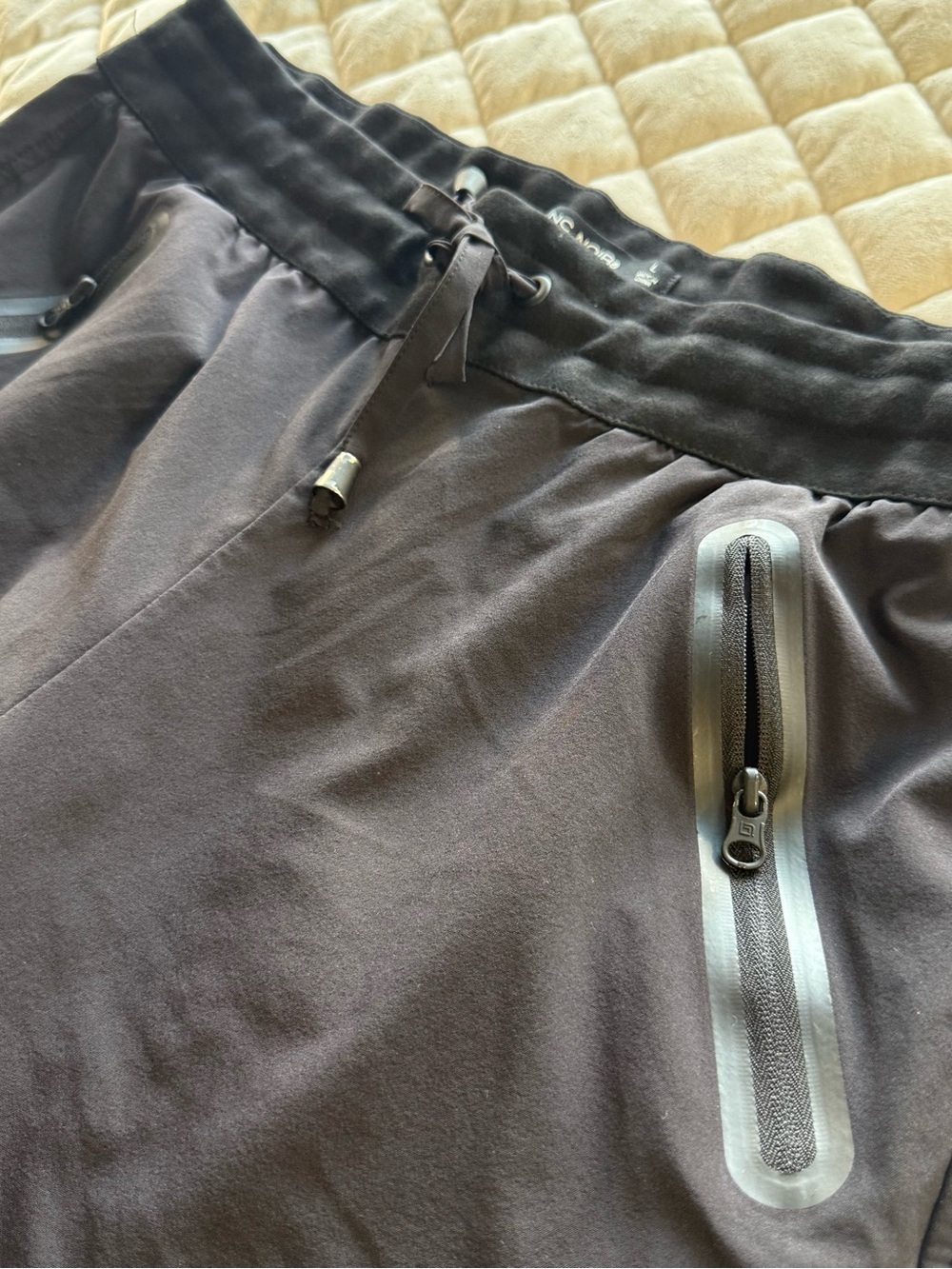 Blanc Noir Gray Getaway Bonded Zip Technical Joggers Women's Size Large